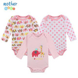 Mother Nest 3 PcsLot Baby Romper Infant Romper Long Sleeve Jumpsuit Romper 12 Colors Brand Baby Girl Boy Clothing Christmas