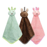 Mosunx Busines Kitchen Cartoon Animal Hanging Cloth Soft Plush Dishcloths Hand Towel