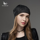 Mosnow Wool Cashmere Winter Hats  For Women High Quality Warm Women'S Brand Casual Knitted Vogue  Hat Female Skullies Beanies