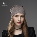 Mosnow Wool Cashmere Winter Hats  For Women High Quality Warm Women'S Brand Casual Knitted Vogue  Hat Female Skullies Beanies