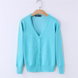 MOSHU Casual Winter Women Cardigan Crochet Knitted Sweaters Coat V- Neck Sweet Cardigans Tops Long Sleeve