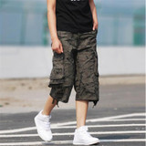 MORUANCLE 2017 Men's Cargo Pants Calf Length Casual Baggy Sweatpants Male Loose Joggers Trousers Plus Size 30-42 Multi Pockets