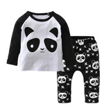 2017 New Autumn newborn baby boy girl clothes panda pattern T-shirt+pants baby Romper infant clothes baby clothing set