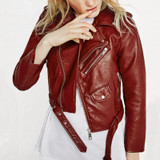 2017 New Autumn Fashion Street Women's Short Washed PU Faux Leather Jackets Coat Zipper Bright Colors New Ladies Basic Jackets