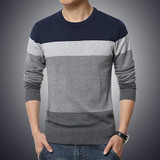 2017 New Autumn Fashion Brand Casual Sweater O-Neck Striped Slim Fit Knitting Mens Sweaters And Pullovers Men Pullover Men M-5XL