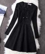 2017 New Autumn Dress Elegant Lace Long Sleeve Bodycon Slim Prom Party Dresses Work Spring Vestidos