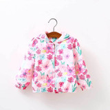 2017 New Autumn Baby Coat And Jacket For Girl Cartoon Graffiti Hooded Windbreaker For Girls Full Sleeve Toddler Outerwear
