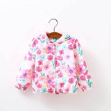 2017 New Autumn Baby Coat And Jacket For Girl Cartoon Graffiti Hooded Windbreaker For Girls Full Sleeve Toddler Outerwear