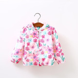 2017 New Autumn Baby Coat And Jacket For Girl Cartoon Graffiti Hooded Windbreaker For Girls Full Sleeve Toddler Outerwear