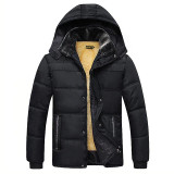 2017 New Autumn And Winter Cotton Padded Clothes Mens Outfit Thickened Mens Padded Cotton Hooded Coat Parkas Jacket