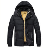 2017 New Autumn And Winter Cotton Padded Clothes Mens Outfit Thickened Mens Padded Cotton Hooded Coat Parkas Jacket