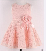 2017 new arrived summer girls dress/Elegant princess dress with flower/Fashion lace dress