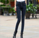 2017 new arrivals women jeans plus size slim jeans stretch Denim Pants Trousers Black and blue Pencil Women's Jeans