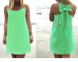 2017 new arrivals summer dress chiffon fashion bow women beach dress female