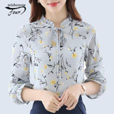 2017 New Arrivals Shirt Women Fashion Woman Chiffon Blouse Long Sleeve Casual Fashion Print Floral Tops Women's Clothing 288J