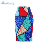 2017 new arrival Women pencil skirts blue flower print bodycon lady midi saia fashion faldas mujer girls bodycon bottoms