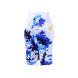2017 new arrival Women pencil skirts blue flower print bodycon lady midi saia fashion faldas mujer girls bodycon bottoms