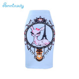 2017 new arrival Women pencil skirts blue flower print bodycon lady midi saia fashion faldas mujer girls bodycon bottoms