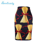 2017 new arrival Women pencil skirts blue flower print bodycon lady midi saia fashion faldas mujer girls bodycon bottoms