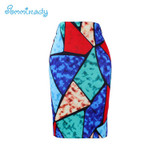 2017 new arrival Women pencil skirts blue flower print bodycon lady midi saia fashion faldas mujer girls bodycon bottoms