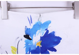 2017 new arrival Women pencil skirts blue flower print bodycon lady midi saia fashion faldas mujer girls bodycon bottoms