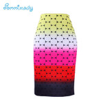 2017 new arrival Women pencil skirts blue flower print bodycon lady midi saia fashion faldas mujer girls bodycon bottoms