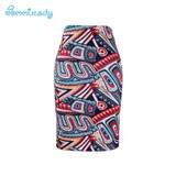 2017 new arrival Women pencil skirts blue flower print bodycon lady midi saia fashion faldas mujer girls bodycon bottoms