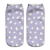 2017 New arrival Women Low Cut Ankle Socks Funny Aliens 3D Printing Sock Cotton Hosiery Printed Sock