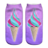 2017 New arrival Women Low Cut Ankle Socks Funny Aliens 3D Printing Sock Cotton Hosiery Printed Sock