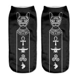 2017 New arrival Women Low Cut Ankle Socks Funny Aliens 3D Printing Sock Cotton Hosiery Printed Sock