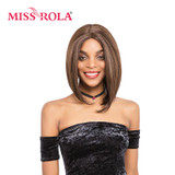Miss Rola Lace Front Synthetic Wigs for Black Woman 12inch Medium Long Swiss Lace Straight Kanekalon Synthetic Wigs 4/30#