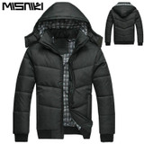 MISNIKI New Fashion Hood Black Winter Jacket Men Warm Coat Parka Men