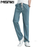 MISNIKI 2017 Top Selling Solid Spring Summer Men Linen Pants Trousers Big Size Casual Mens jogger Pants (Asian Size)
