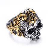 Skull head rings for men stainless steel biker jewelry