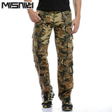 MISNIKI 2017 New Fashion Spring Cargo Men Pants Multi-pocket Cotton Military Camouflage Trousers Men