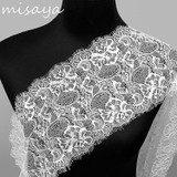 Misaya 3Yards/lot Eyelashes Lace Trim Flower Black White High Quality Lace Fabric Handmade DIY Clothes Accessories Width 17.8CM