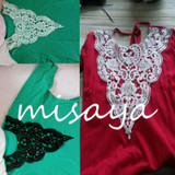 Misaya 1pc Lace Collar Off White &amp; Black Beautiful Flower and Heart Venise Lace Applique Trim, Lace Fabric Sewing Supplies