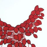 Misaya 1pc Embroidery Red Leaves Collar Lace Polyester Fabric,DIY Handmade Collar Lace Fabrics For Sewing Collar Crafts