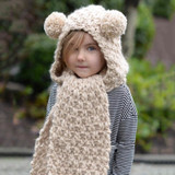 MIOIM New 2017 Winter Warm Hat Scarf Baby Double Pompom Balls Ear Hat Baby Girls Boys Thick Knitted Beanies Scarves Sets Kids 3