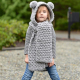 MIOIM New 2017 Winter Warm Hat Scarf Baby Double Pompom Balls Ear Hat Baby Girls Boys Thick Knitted Beanies Scarves Sets Kids 3