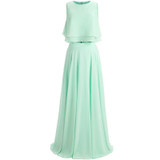 Mint Green Bridesmaid Dresses Long 2017 A Line Pleat Vestido Madrinha Under $50  Two Pieces Colorful Robe Demoiselle D'Honneur