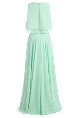 Mint Green Bridesmaid Dresses Long 2017 A Line Pleat Vestido Madrinha Under $50  Two Pieces Colorful Robe Demoiselle D'Honneur