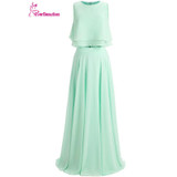 Mint Green Bridesmaid Dresses Long 2017 A Line Pleat Vestido Madrinha Under $50  Two Pieces Colorful Robe Demoiselle D'Honneur