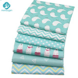 Mint Color Printed Cotton Fabric for Patchwork Sewing Handmade Needlework Material Telas to Patchwork 6pcs/lot 40cm*50cm