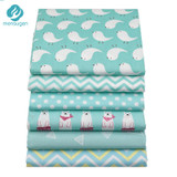 Mint Color Printed Cotton Fabric for Patchwork Sewing Handmade Needlework Material Telas to Patchwork 6pcs/lot 40cm*50cm