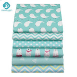 Mint Color Printed Cotton Fabric for Patchwork Sewing Handmade Needlework Material Telas to Patchwork 6pcs/lot 40cm*50cm