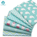 Mint Color Printed Cotton Fabric for Patchwork Sewing Handmade Needlework Material Telas to Patchwork 6pcs/lot 40cm*50cm