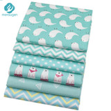 Mint Color Printed Cotton Fabric for Patchwork Sewing Handmade Needlework Material Telas to Patchwork 6pcs/lot 40cm*50cm