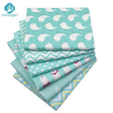Mint Color Printed Cotton Fabric for Patchwork Sewing Handmade Needlework Material Telas to Patchwork 6pcs/lot 40cm*50cm