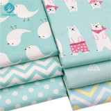 Mint Color Printed Cotton Fabric for Patchwork Sewing Handmade Needlework Material Telas to Patchwork 6pcs/lot 40cm*50cm